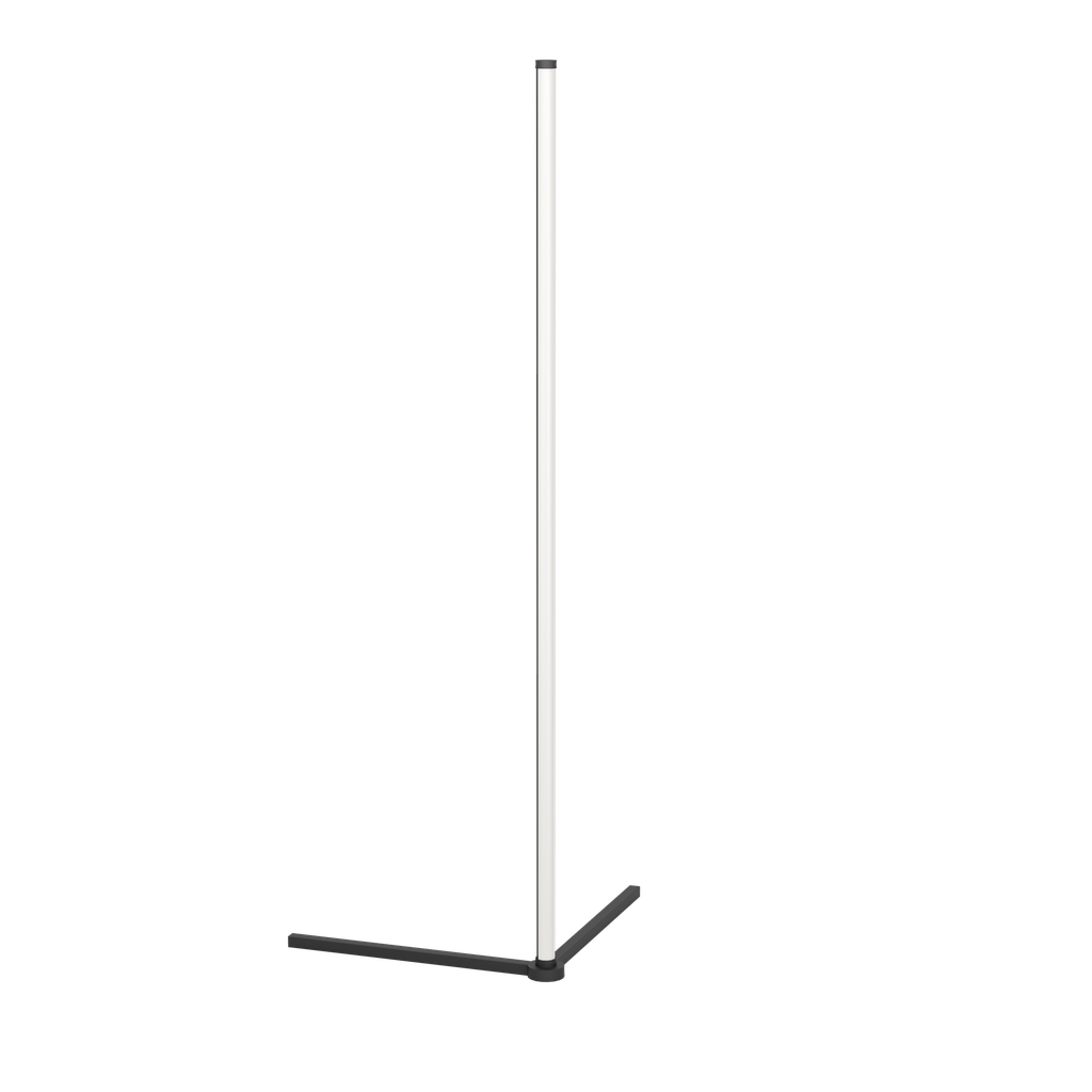 RGBIC Staande lampen staal zwart / Kunststof wit H: 1225 mm, De behuizing: staal /zwart Glas/kap: Kunststof wit  Fitting: LED Soort verlichtingsmiddel: LED Watt: 1X14,6W Lumen: 1580 Kelvin: 3000K Lichtkleur: RGBW Lichtbron(nen): inclusief