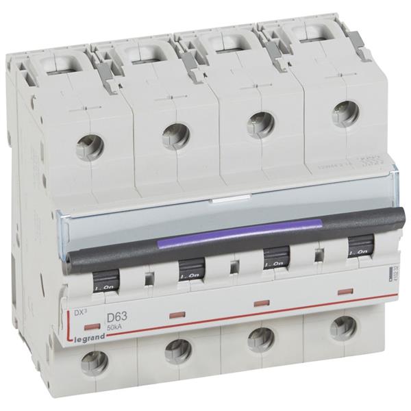 Automaten DX³ 4P D 63A 400V 50KA 6 mod.