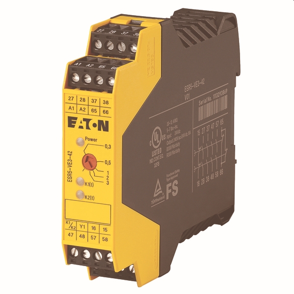 Contactuitbreiding (24Vac50/60Hz, 24Vdc), 4 vrijgave paden, 2 meldc. (ESR5-VE3-42)