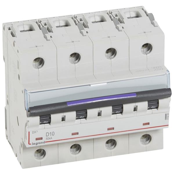 Automaat DX³ - 50kA - curve D - 4-polig - 400V - 10A - 6 modules