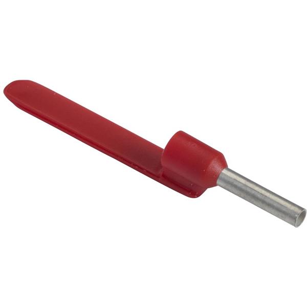 Aangegoten draadhulsje markeringshouder - formaat middellang - 1.0 mm² - AWG: 18 - 8 mm - rood