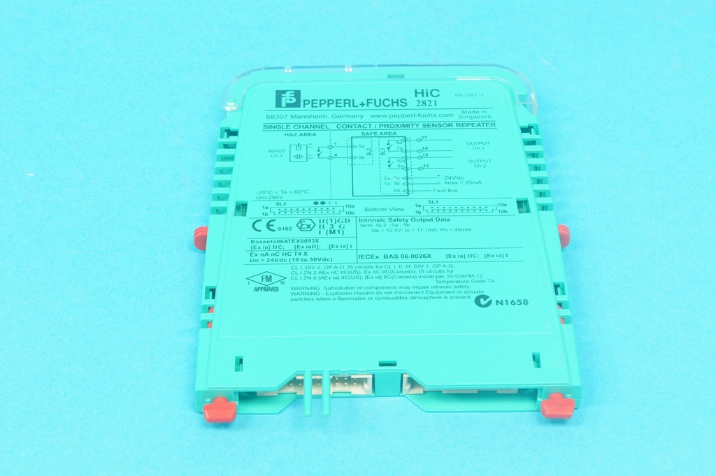 Pepperl + Fuchs 216711 HIC2821 1-channel switch amplifier 2 relay outputs, supply:24 VDC 25 mA