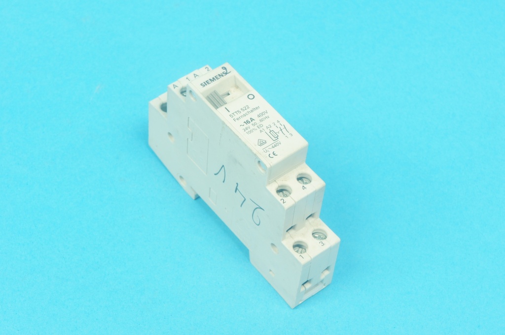 Siemens 5TT5522 5TT5 522 modular impulse relay/teleruptor/remote switch 24 VAC 50/60 Hz coil and 2 NO 16A 400 VAC contacts