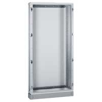 Metalen vloerkast XL³ 800 - breedte 950 mm - hoogte 1595 mm - diepte 225 mm - IP 55 - IK 08 met deur - grijs RAL 7035 - geleverd met sokkel - hoogte 100 mm