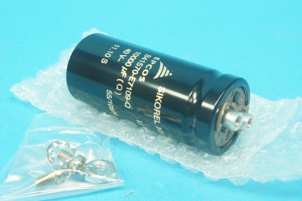 Epcos TDK B41570E7109Q000 B41570-E7109-Q Sikorel 105 °C aluminum electrolytic capacitor 10000 µF 40 V  with Screw Terminals 27mOhm @ 100Hz 35.7 mm × 80.7 mm