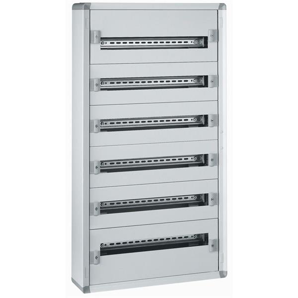 Metalen wandverdeelkast XL³ 160 - 6 rijen - 144 modules - IP30 -IK 07 - klasse I - afmetingen (h x b x d ) 1050 x 575 x 147 mm - deur apart te bestellen