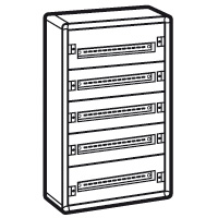 Metalen wandverdeelkast XL³ 160 - 5 rijen - 120 modules - IP30 -IK 07 - klasse I - afmetingen (h x b x d) 900 x 575 x 147 mm - deur apart te bestellen