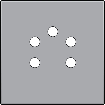 Centraalplaat voor telefooncontactdoos 5-polig, zilver