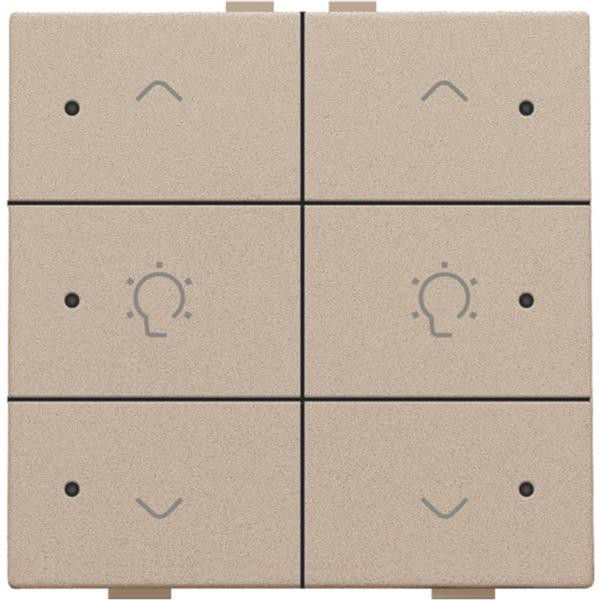 Home Control 2-voudige bediening dimmer met 6-voudige toets+led, champagne mat