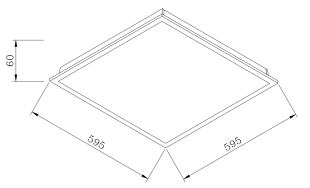 Inbouw plafond 595x595mm voor in tegelplafonds PRISMATISCHE PLEXI 45W 3900Lm 3000K CRI>80 50° WIT exclusief LIFUD-driver 1050mA