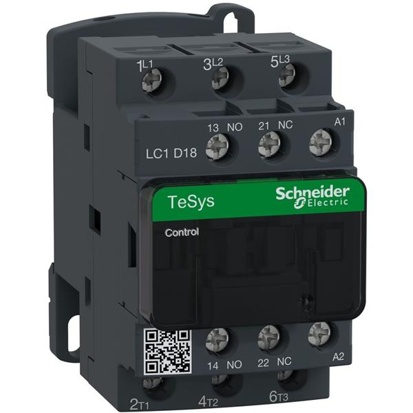 Contactor 18A AC3 3 polen 1 NO + 1 NC 48 VAC 50/60Hz TeSys model D  grootverpak