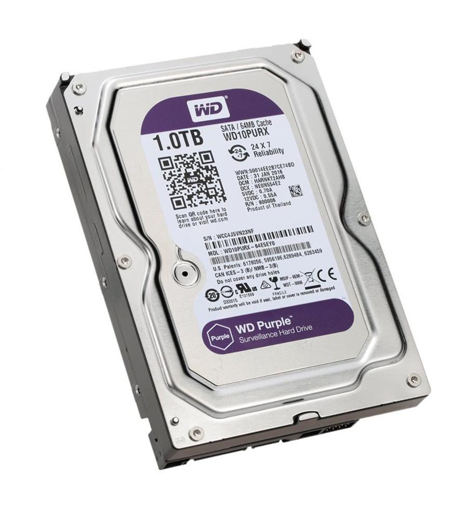 Western Digital WD10PURX-64E5EY0 SATA/64 MB cache purple surveillance hard drive 1 TB, 3.5 inch (new but the box is open)