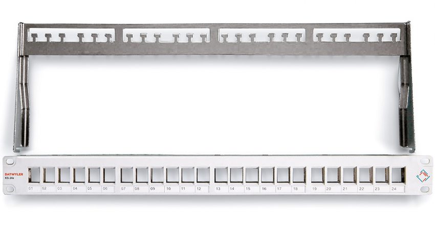 Patchpaneel KS 24x 19''/1U voor 24x RJ45 Keystone modules, zwart, afgeschermd