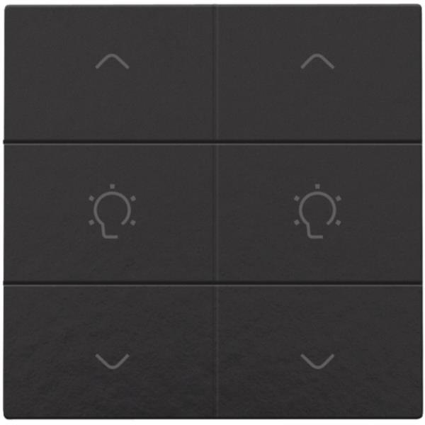 Home Control Enkelvoudige dimbediening (6 actieknoppen), piano black