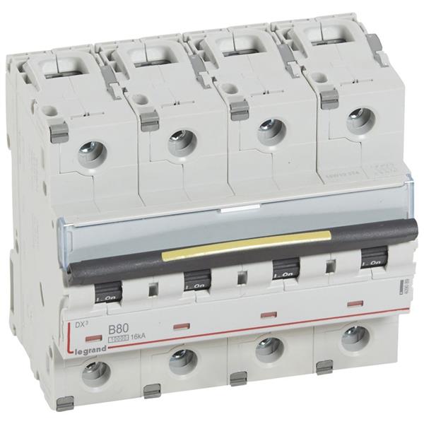 Automaten DX³ 4P B 80A 230/400V - 10000A/16kA - 6 modules