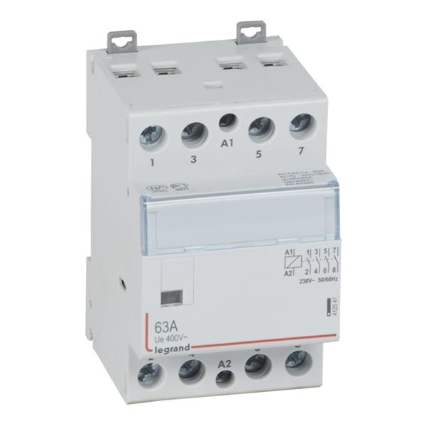 CX³ vermogenscontactor 230V - 4P-63A 400V - 4NO - 3modules