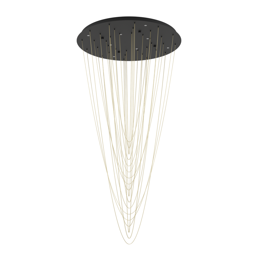 TREPUCO hanglamp staal zwart / staal messing H: 1500 mm | Ø 780 mm, De behuizing: staal /zwart Glas/kap: staal messing  Fitting: LED Soort verlichtingsmiddel: LED Watt: 8X5,4W Lumen: 4080 Kelvin: 3000K Lichtkleur: WARM WHITE Lichtbron(nen): inclusief