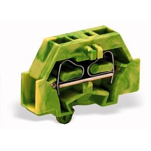 [261-317] 2-draads klem; zonder drukknop; met klikvoetje; voor plaatdikte 0,6 - 1,2 mm; Bevestigingsgat Ø 3,5 mm; 2,5 mm²; CAGE CLAMP®; 2,50 mm²; groen-geel