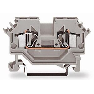 [281-604] 2-draads rijgklem; 4 mm²; geschikt voor Ex i-toepassingen; markeringshouders aan de zijkant; voor draagrail 35 x 15 en 35 x 7,5; CAGE CLAMP®; 4,00 mm²; blauw