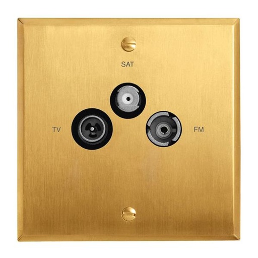 [AR67277] ART contactdoos TV/FM/SAT mémoire Geborsteld goud