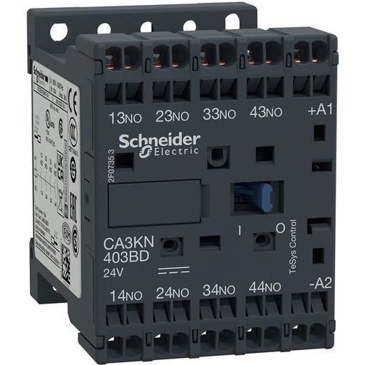 [CA3KN403BD] Mini hulpcontactor 4 no veerklemmen 24vdc