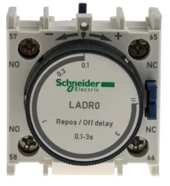 [LADR0-B] Hulpcontactblok 1 NO + 1NC tijdvertraging afvallen 0,1..3s schroefklemmen TeSys