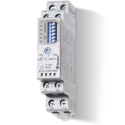 [810102300000] Tijdrelais 16A 12-230V AC/DC 1 CO, multifunctie, breedte 17,5 mm