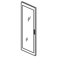 [020564] Gewelfde glazen deur - hoogte 1800 mm - breedte 725 mm - voor samenstelbare vloerkast XL³ 4000 - geleverd met handvat - omkeerbare deur