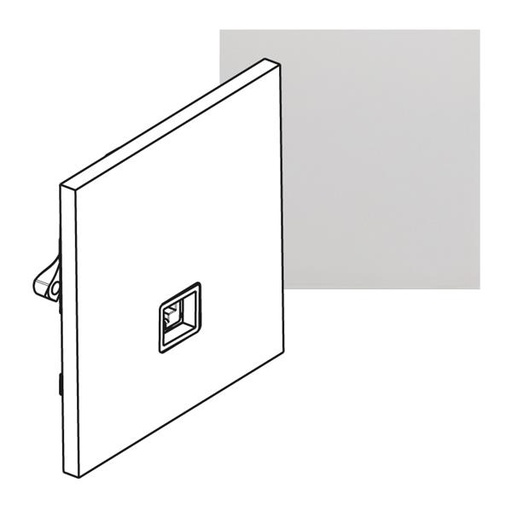 [AR67625] ART contactdoos RJ45 FTP Cat. 6 épure Gespiegeld staal