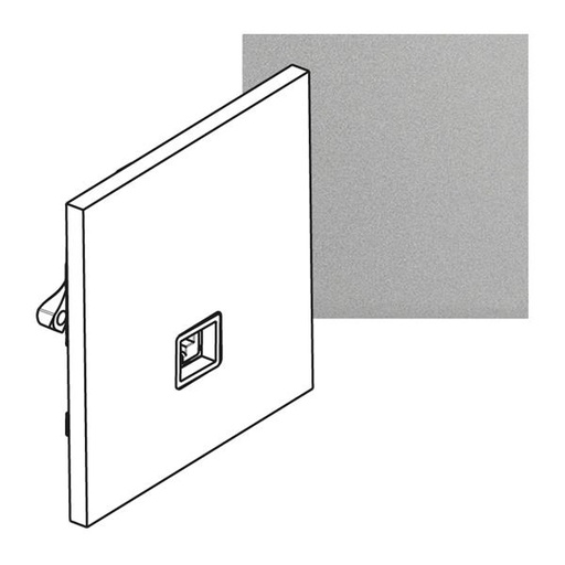 [AR67525] ART contactdoos RJ45 FTP Cat. 6 épure Satijn staal