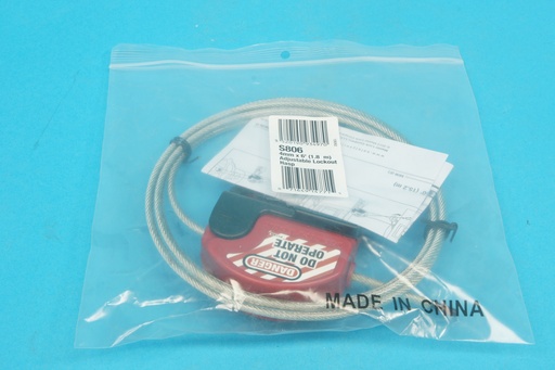 [S806-A] Master Lock S806 Adjustable cable Lockout 6 Feet Length 1,8 meter 4-lock steel new