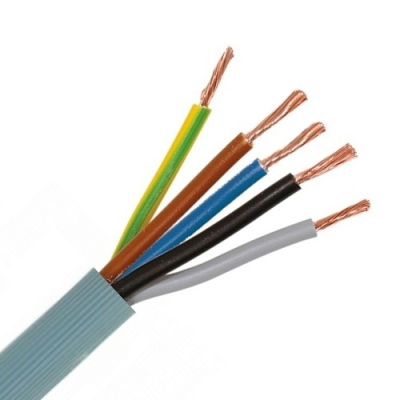 [VTMB5G0,75R100] VTMB H05VV-F flexibele kabel PVC geribde buitenmantel 500V grijs 5G0,75mmý