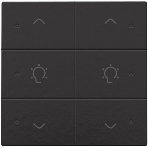 [200-52046] Home Control Enkelvoudige dimbediening (6 actieknoppen)met LED, piano black