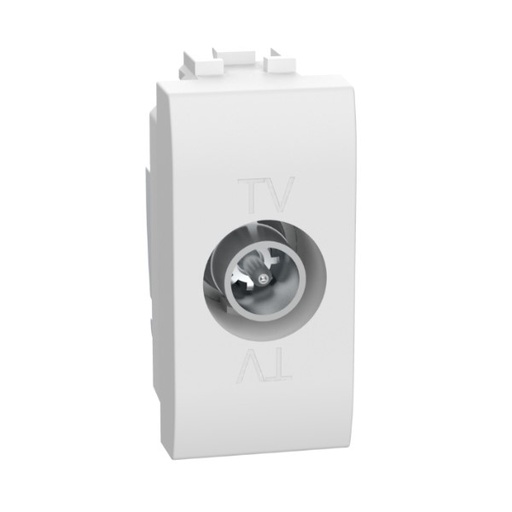 [N4202DN] Living Light enkelvoudige contactdoos TV  coax Telenet gekeurd - 1 module - wit