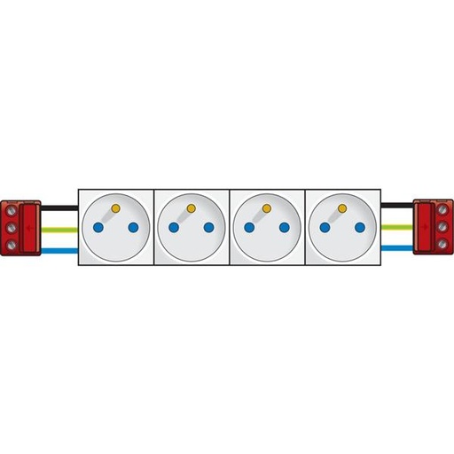 [06-004-20-C] 4x wandcontactdozen 45x45mm met penaarde, kinderveiligheid