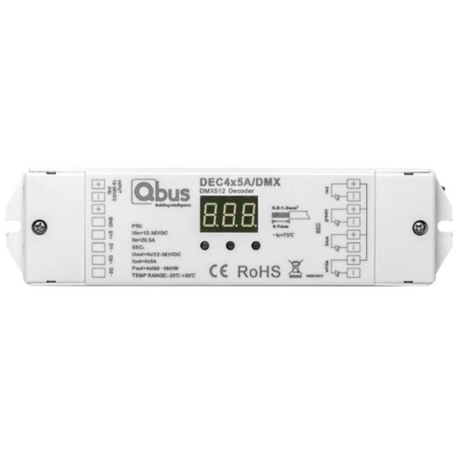 [DEC45/DMX] Qbus DMX decoder 4 kanalen 5A elk