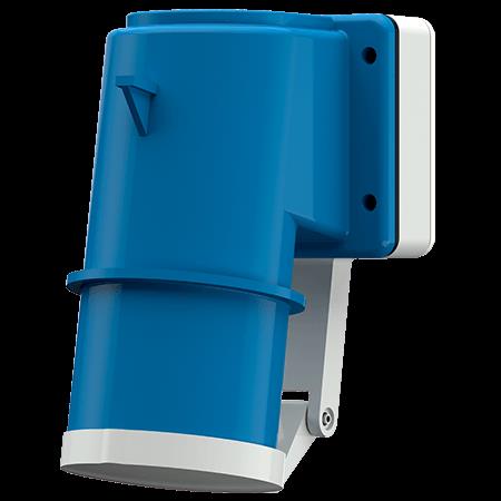 [402] Toestelcontactstop 32A 3P 6H 230V blauw IP44, met klapdeksel