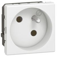 [077145-C] Mosaic enkelvoudige contactdoos 2P + A - 45° schuine uitgang - 10/16 A - 250 V - 2 modules - wit - voor multihouders - verbinding met steekklemmen