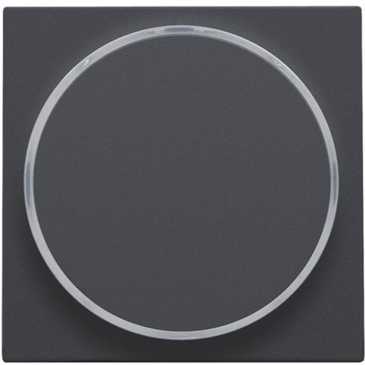 [122-64006] Afwerkingsset met doorschijnende ring zonder symbool voor drukknop 6 A met amberkleurige led met E10-lampvoet, anthracite