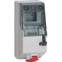 [056653] contactdooscombinatie P17 Tempra - bediend door schakelaar + lege DIN-rail en klapdeksel - 32A - 6h - 400V - 3P+A - CEE - IP44 - dubbele mechanische vergrendeling