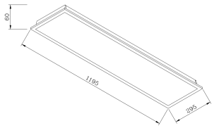 [BEAM0503/52W] Inbouw plafond 1295x295mm voor in tegelplafonds 52W 6620Lm 4000K 50° WIT excl LIFUDdriver 1300mA