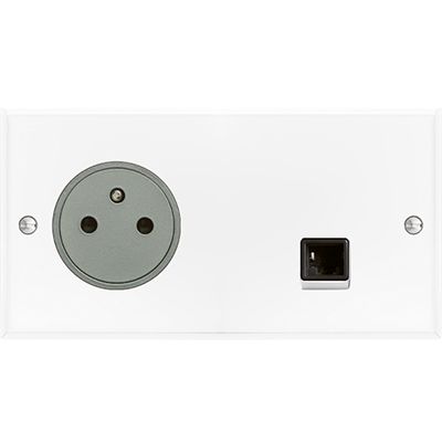 [AR67038] ART contactdoos 2P+A + RJ45 FTP mémoire Kristal