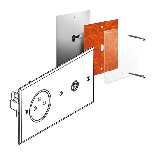 [AR67039] ART contactdoos 2P+A + TV mémoire Kristal