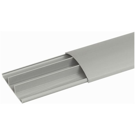 [030093] DLP vloerlijst 75 x 18 mm - grijs RAL 7035 - lengte 2 m - lijst met 3 compartimenten - IP 4x - IK 07 - PVC - geleverd met deksel