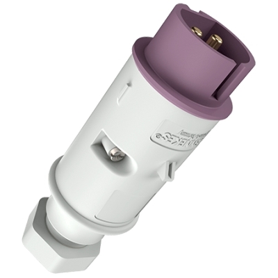 [655A] Contactstop 16A 2P 20-25V violet IP44, met wartel