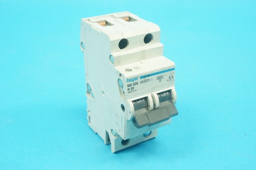 [MX220-C] Hager MX220 MX 220 454220 circuit breaker B20A 4.5 kA 2-pole 400 VAC