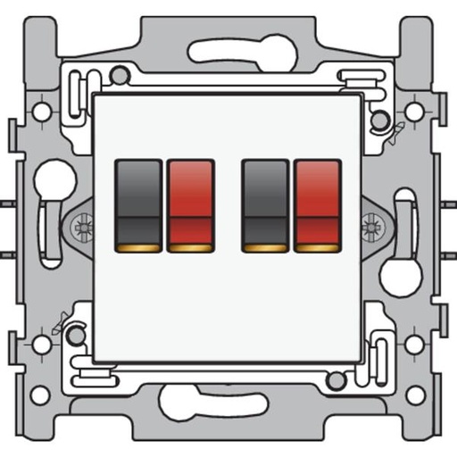 [101-69700] Tweevoudige luidsprekeraansluiting, sokkel en afwerkingsset white