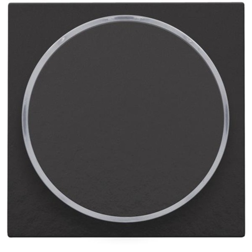 [200-64006] Afwerkingsset met doorschijnende ring zonder symbool voor drukknop 6 A met amberkleurige led met E10-lampvoet, Bakelite® piano black coated