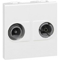 [078788-C] Mosaic eindcontactdoos voor TV/FM - 2 modules - wit