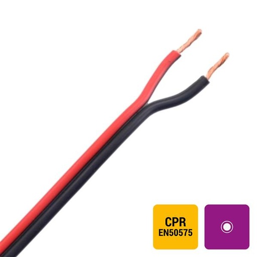 [LSCURN2X2,5-ECAR100] Luidsprekerkabel PVC rood/zwart binnen Eca 2X2,5mm²